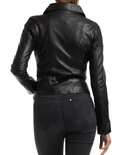 Veste en Cuir Barbara noire-Chyston Best