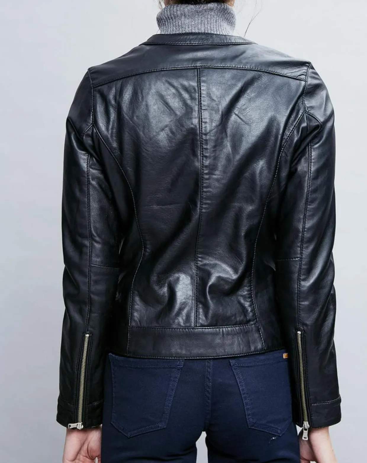 Veste en Cuir Basilea noire-Chyston Online