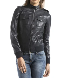 Femme Blue Wellford Vestes, Blousons^Veste en Cuir Belaya marine