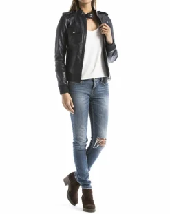 Femme Blue Wellford Vestes, Blousons^Veste en Cuir Belaya marine