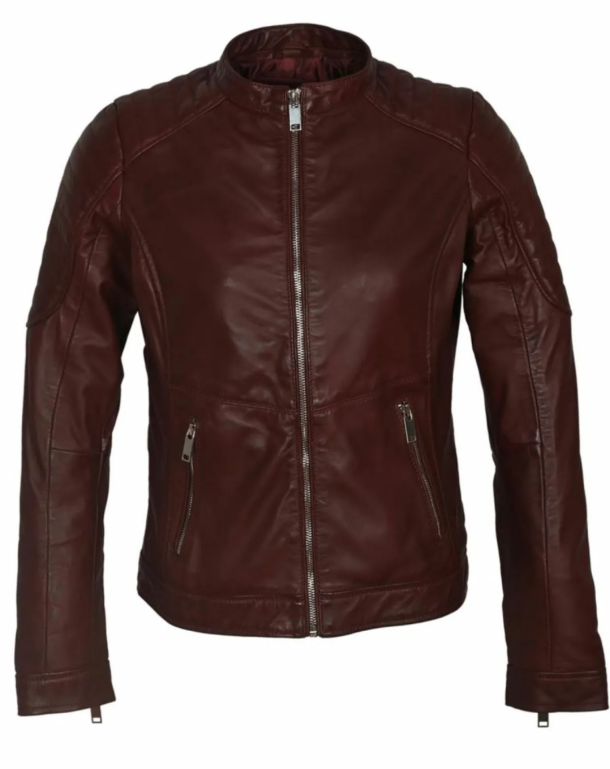 Veste en Cuir Betty bordeaux-Blue Wellford