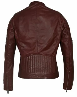 Veste en Cuir Betty bordeaux-Blue Wellford