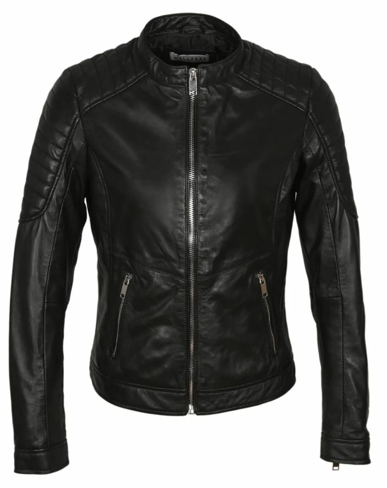 Veste en Cuir Betty noire-Blue Wellford Best