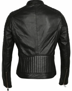 Veste en Cuir Betty noire-Blue Wellford Best