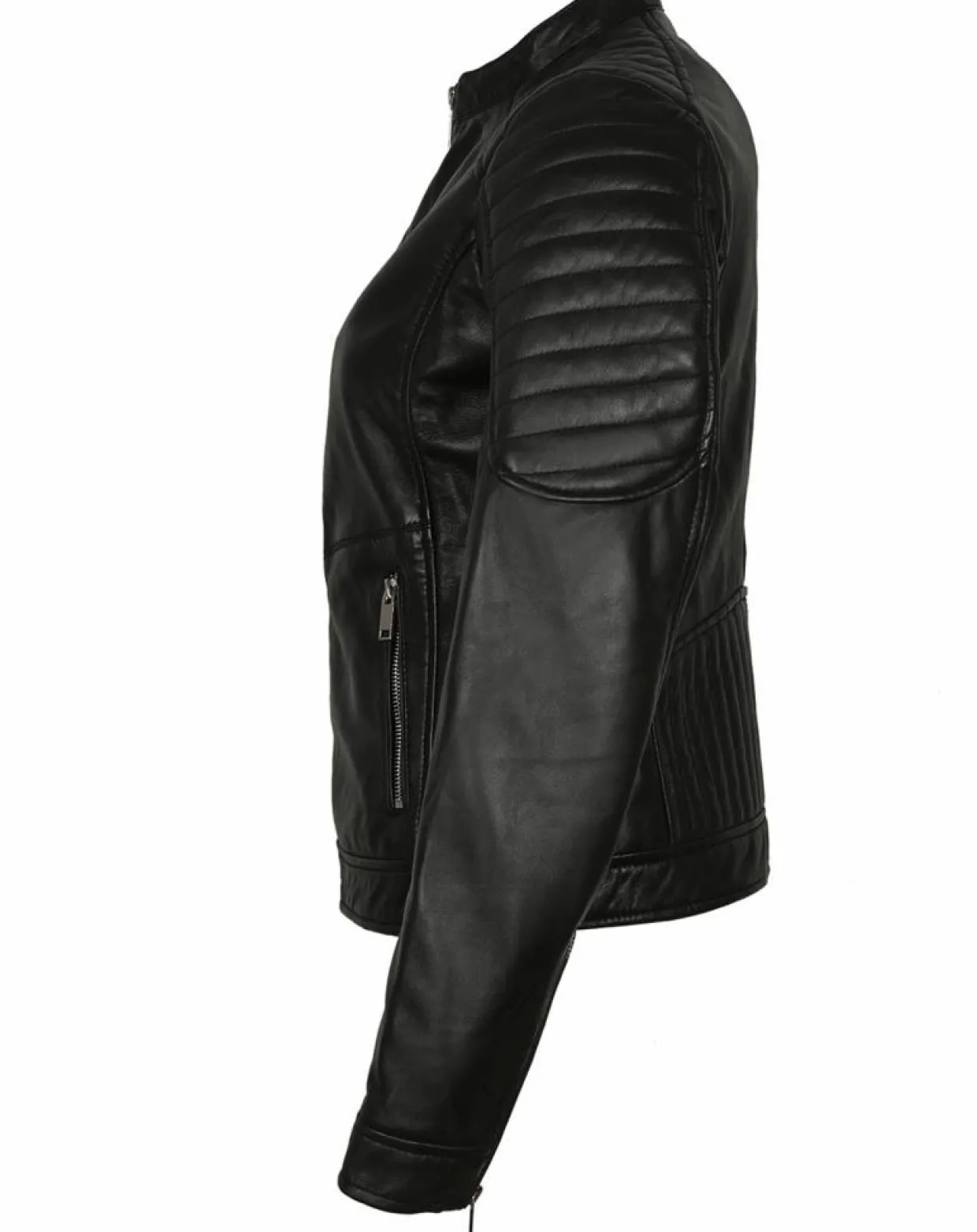 Veste en Cuir Betty noire-Blue Wellford Best