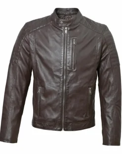 Veste en Cuir Blagnac marron-Blue Wellford Hot