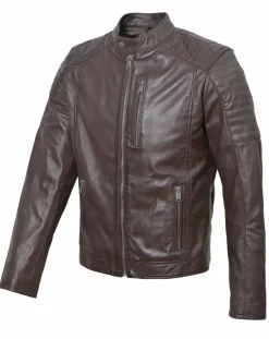 Veste en Cuir Blagnac marron-Blue Wellford Hot