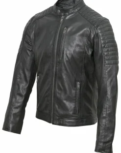 Homme Blue Wellford Vestes, Blousons^Veste en Cuir Blagnac noire