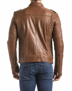 Homme Blue Wellford Vestes, Blousons^Veste en Cuir Brisbane cognac