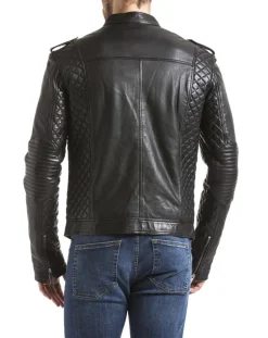 Homme Blue Wellford Vestes, Blousons^Veste en Cuir Brisbane noire