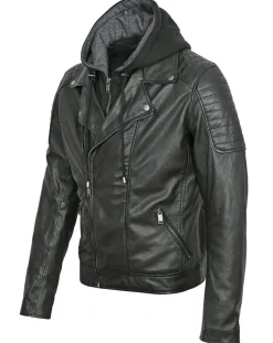 Homme Essentiel Cuir Vestes, Blousons^Veste en Cuir Bull noire