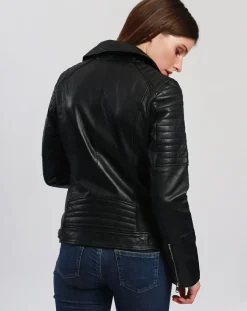 Femme Blue Wellford Vestes, Blousons^Veste en Cuir Cally noire