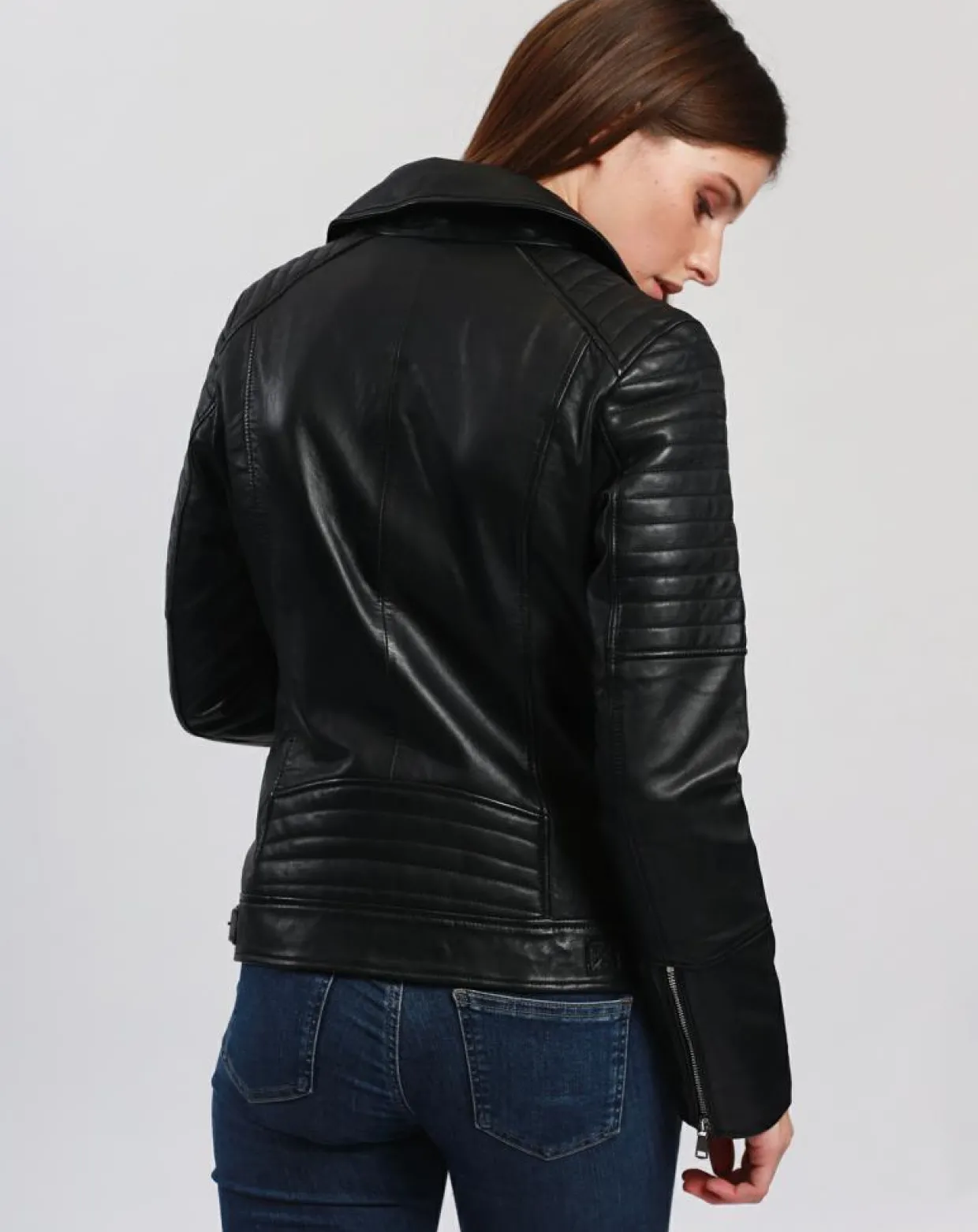 Femme Blue Wellford Vestes, Blousons^Veste en Cuir Cally noire