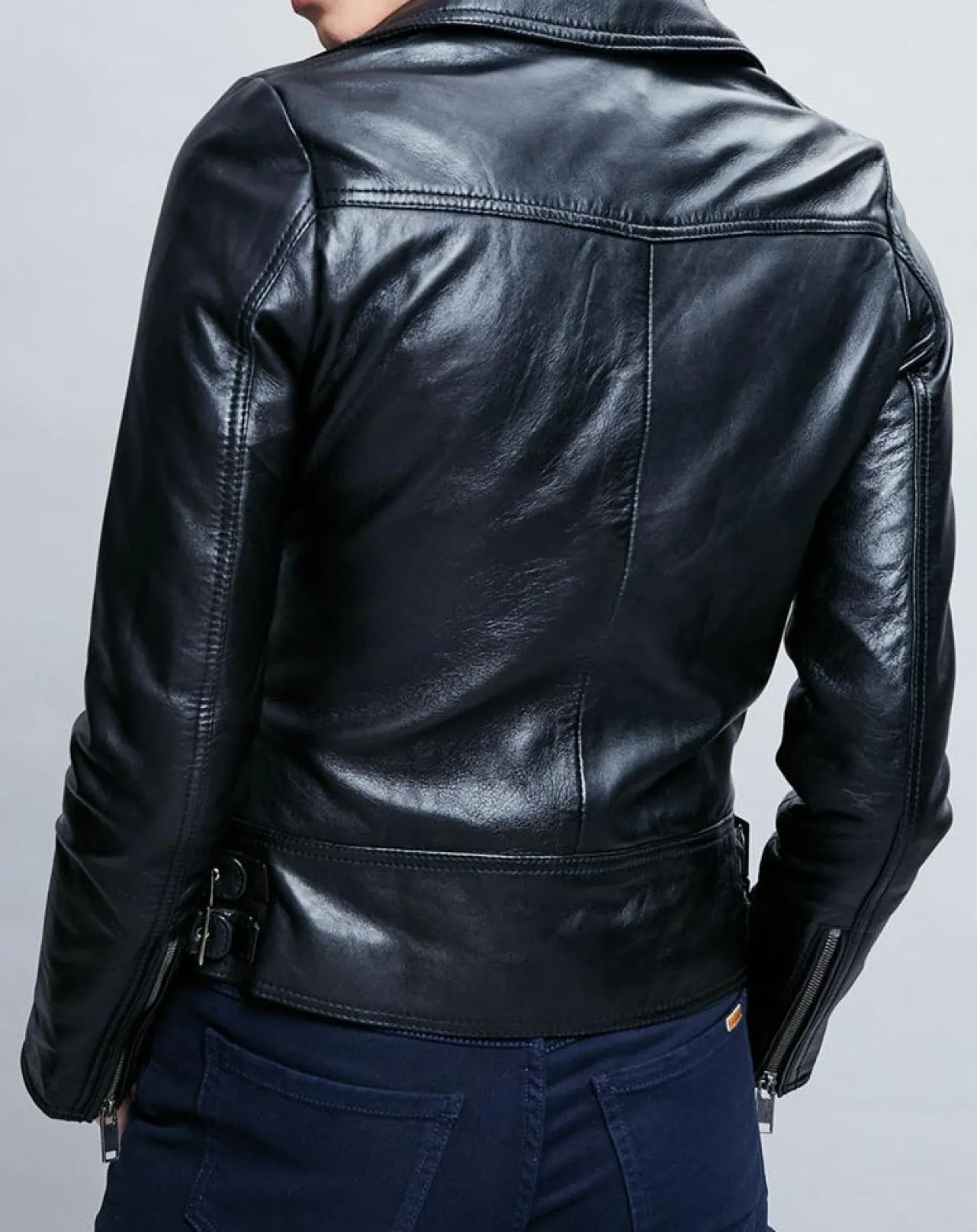 Veste en Cuir Carla noire-Chyston Sale