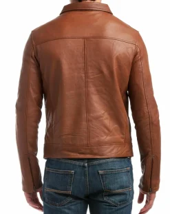 Homme Chyston Vestes, Blousons^Veste en Cuir Carlo cognac