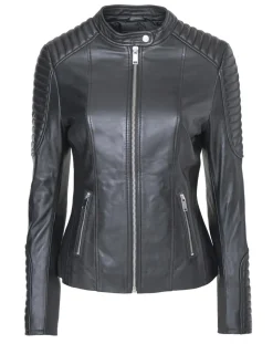 Femme Blue Wellford Vestes, Blousons^Veste en Cuir Caterina noire