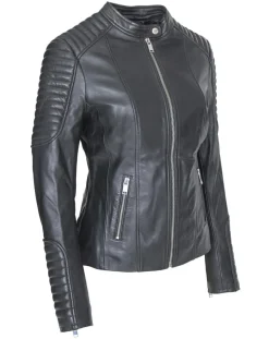 Femme Blue Wellford Vestes, Blousons^Veste en Cuir Caterina noire