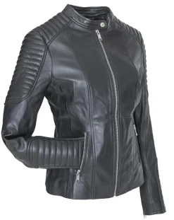 Femme Blue Wellford Vestes, Blousons^Veste en Cuir Caterina noire