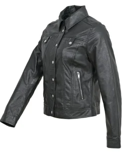 Veste en Cuir Catia noire-Blue Wellford Outlet
