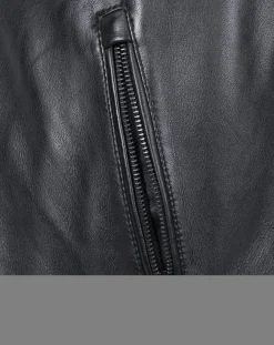 Veste en Cuir Caïus noire-Chyston Outlet