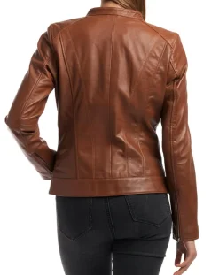Femme Chyston Vestes, Blousons^Veste en Cuir Celeste cognac