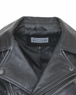 Femme Blue Wellford Vestes, Blousons^Veste en Cuir Chana noire