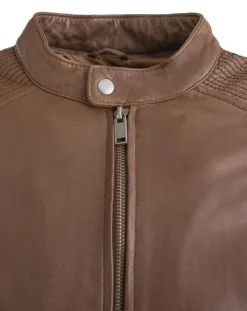 Veste en Cuir Charles cognac-Chyston New