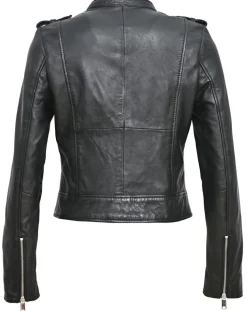 Femme Blue Wellford Vestes, Blousons^Veste en Cuir Chaya noire