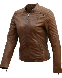 Femme Chyston Vestes, Blousons^Veste en Cuir Cheyenne cognac