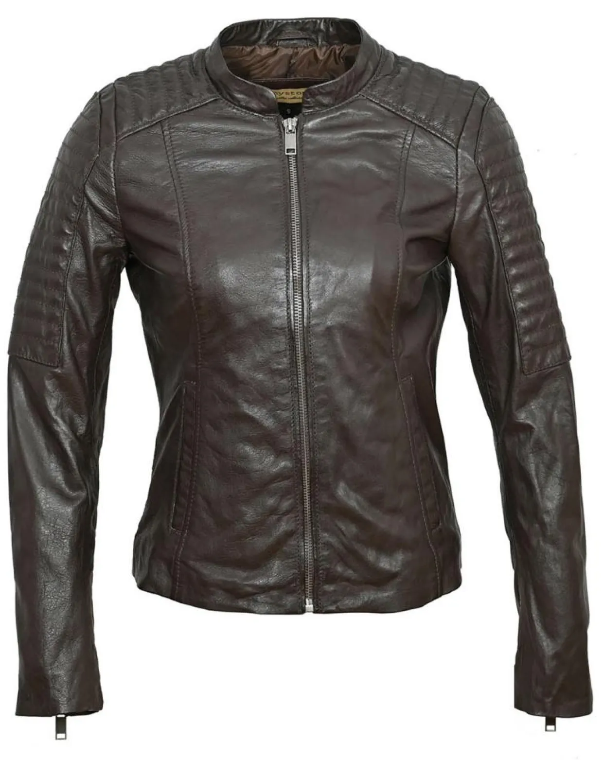Veste en Cuir Cheyenne marron-Chyston Clearance