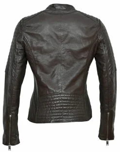 Veste en Cuir Cheyenne marron-Chyston Clearance