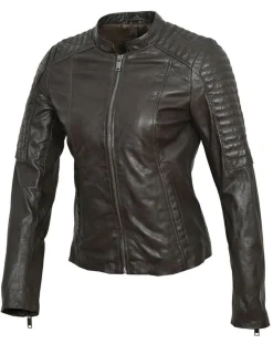 Veste en Cuir Cheyenne marron-Chyston Clearance