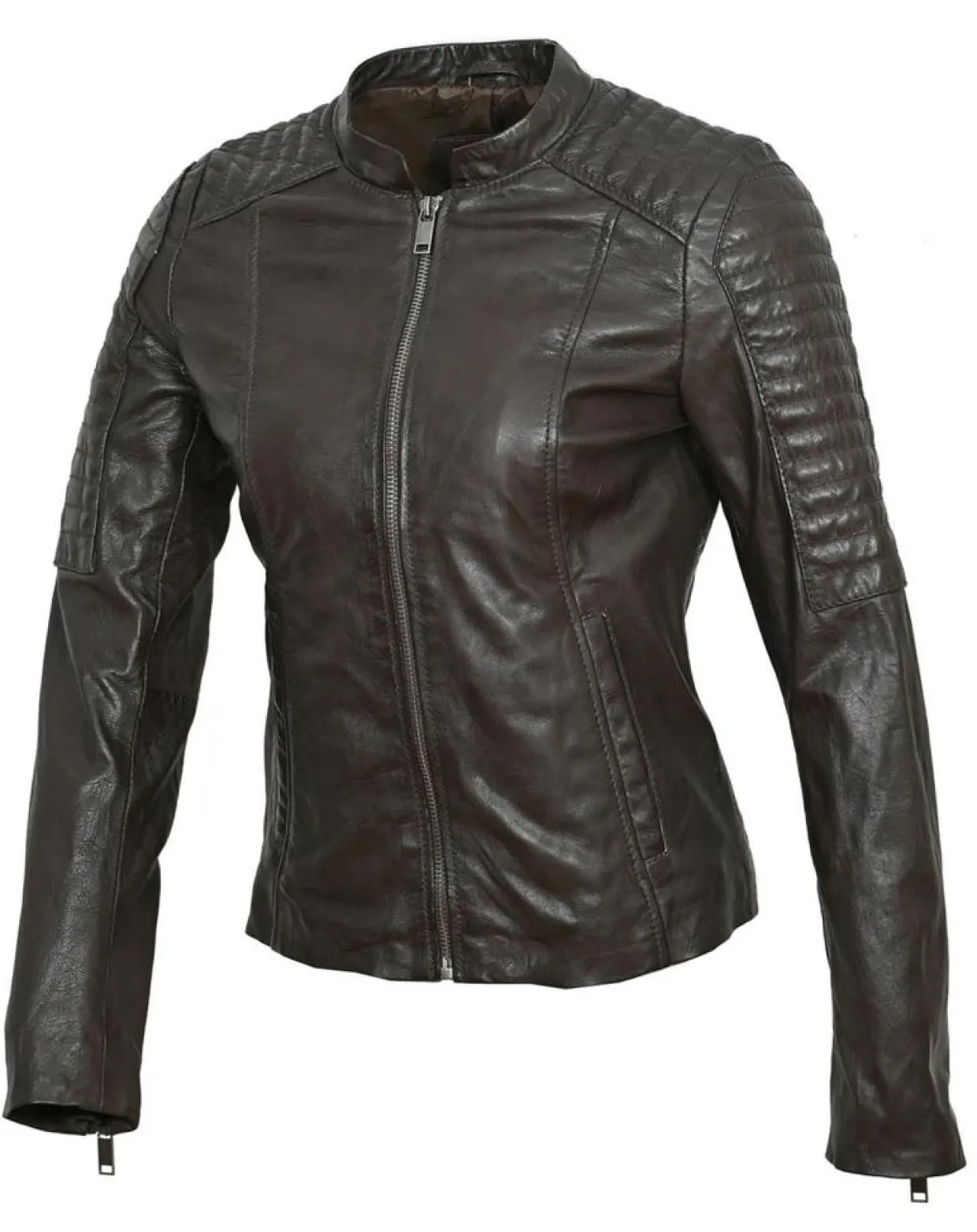 Veste en Cuir Cheyenne marron-Chyston Clearance