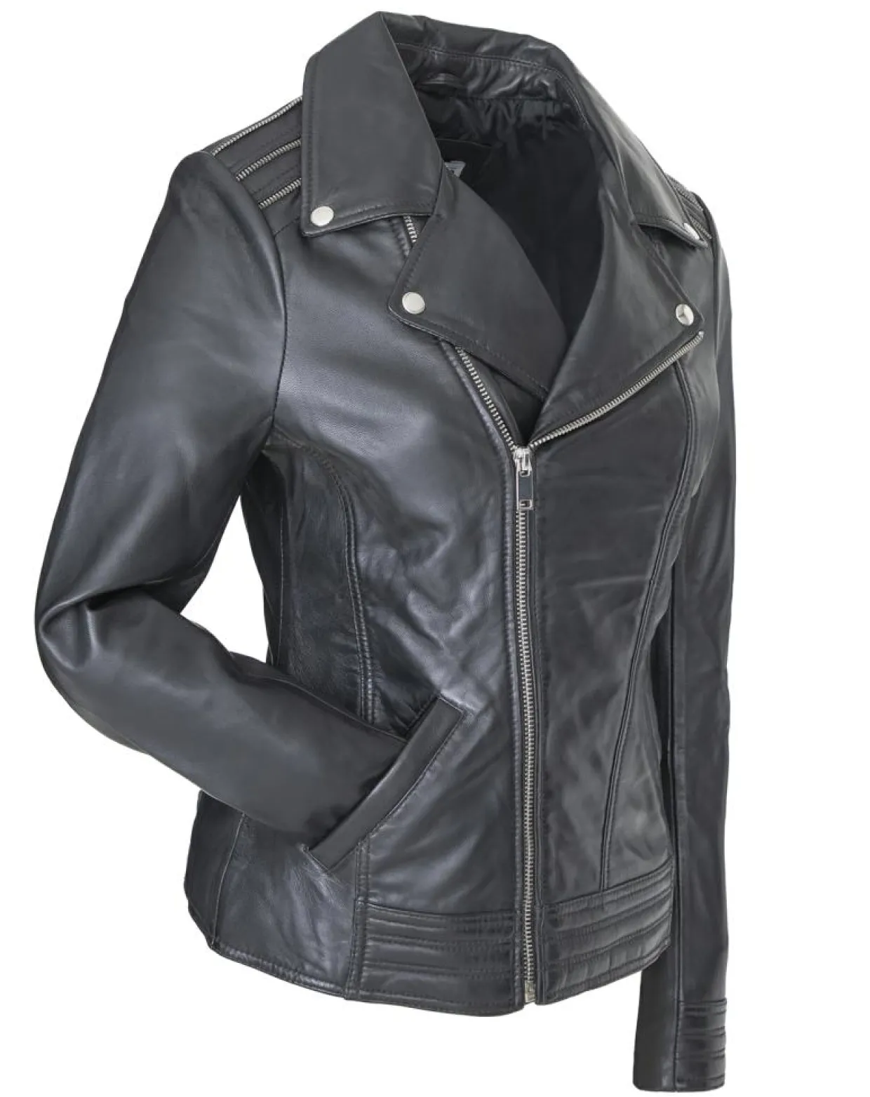 Femme Blue Wellford Vestes, Blousons^Veste en Cuir Ciara noire