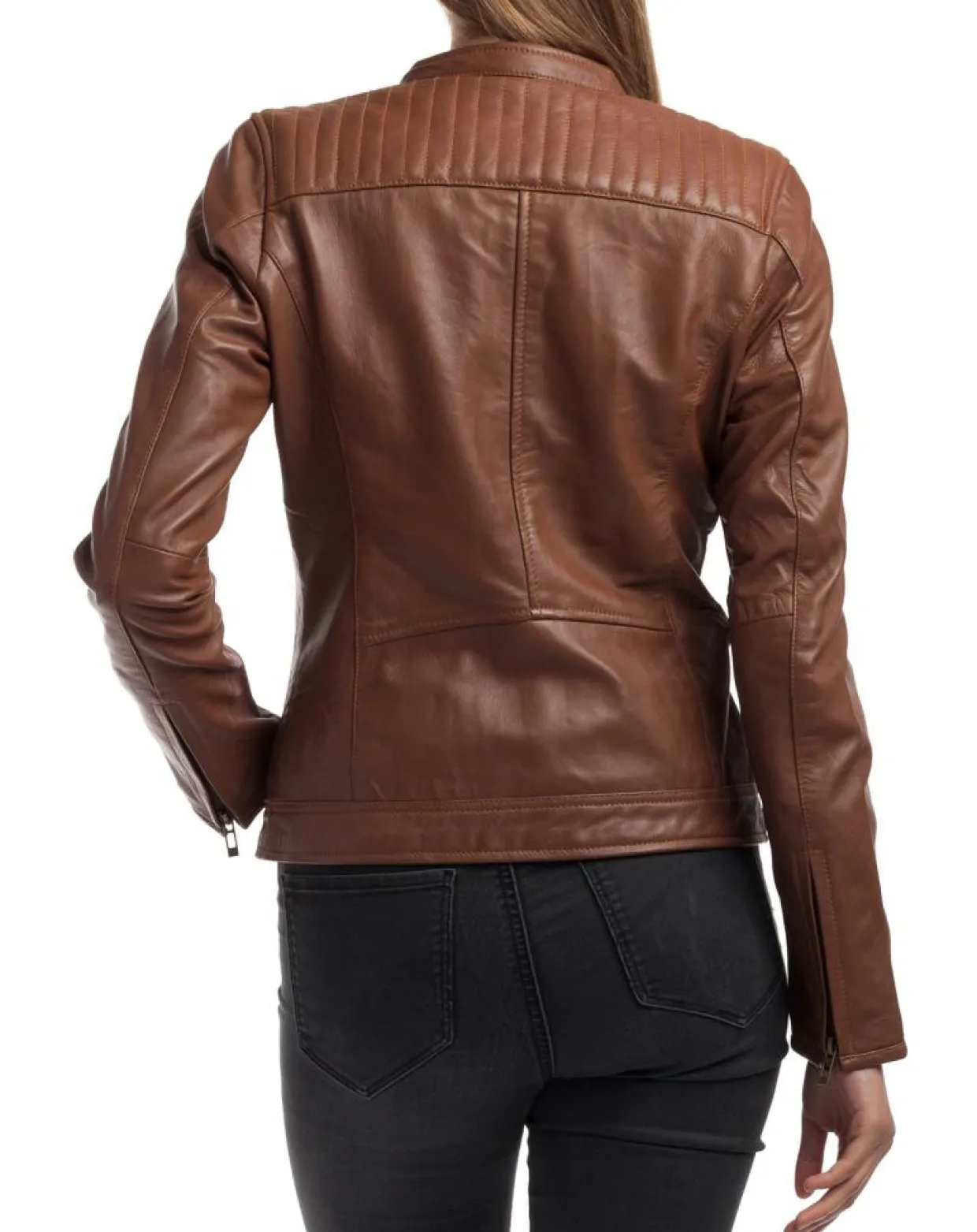 Femme Chyston Vestes, Blousons^Veste en Cuir Cindy cognac