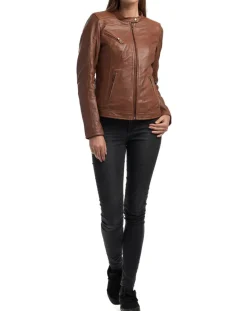 Femme Chyston Vestes, Blousons^Veste en Cuir Cindy cognac