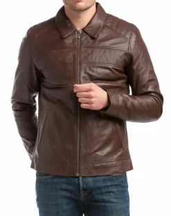 Homme Chyston Vestes, Blousons^Veste en Cuir Citadin marron