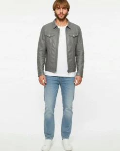 Veste en Cuir Colt vintage grey-Chyston