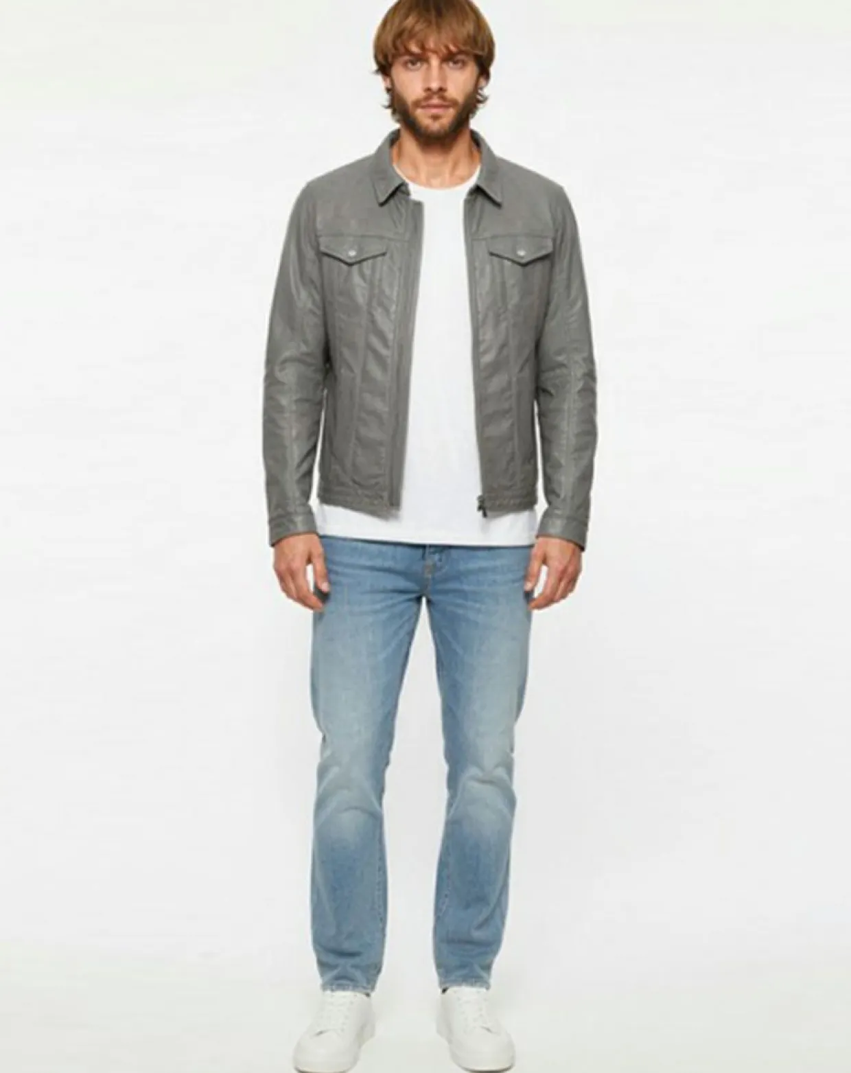 Veste en Cuir Colt vintage grey-Chyston