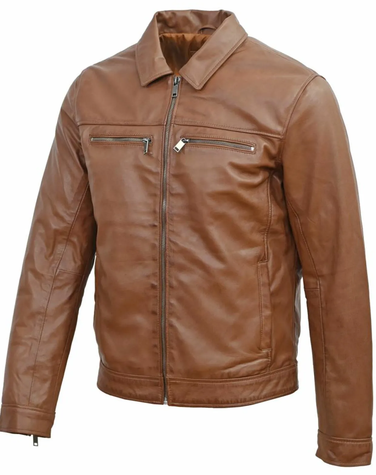 Veste en Cuir Conall cognac-Chyston Clearance