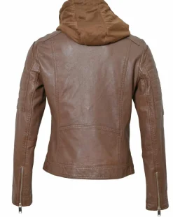 Veste en Cuir Coria cognac-Chyston Discount