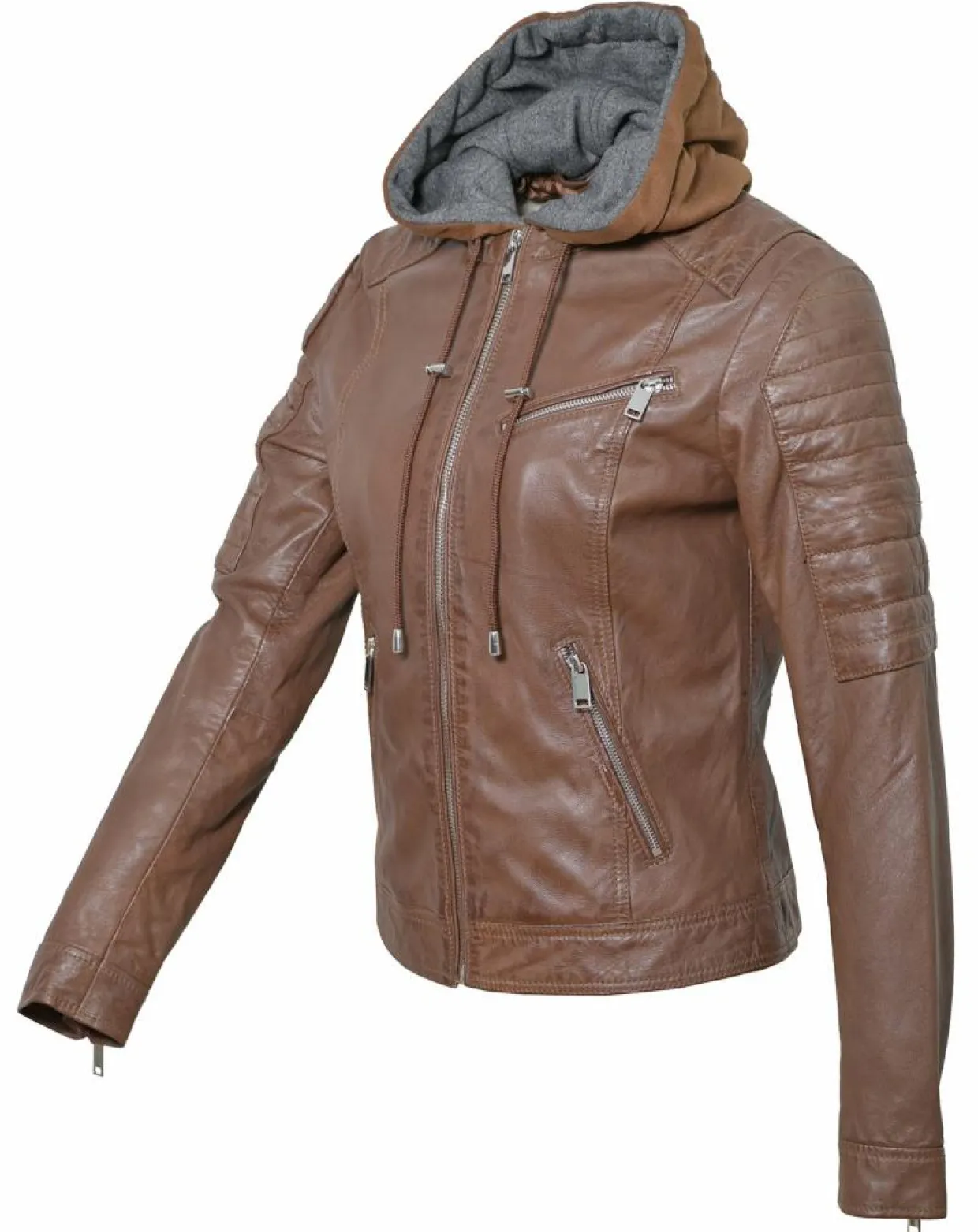 Veste en Cuir Coria cognac-Chyston Discount