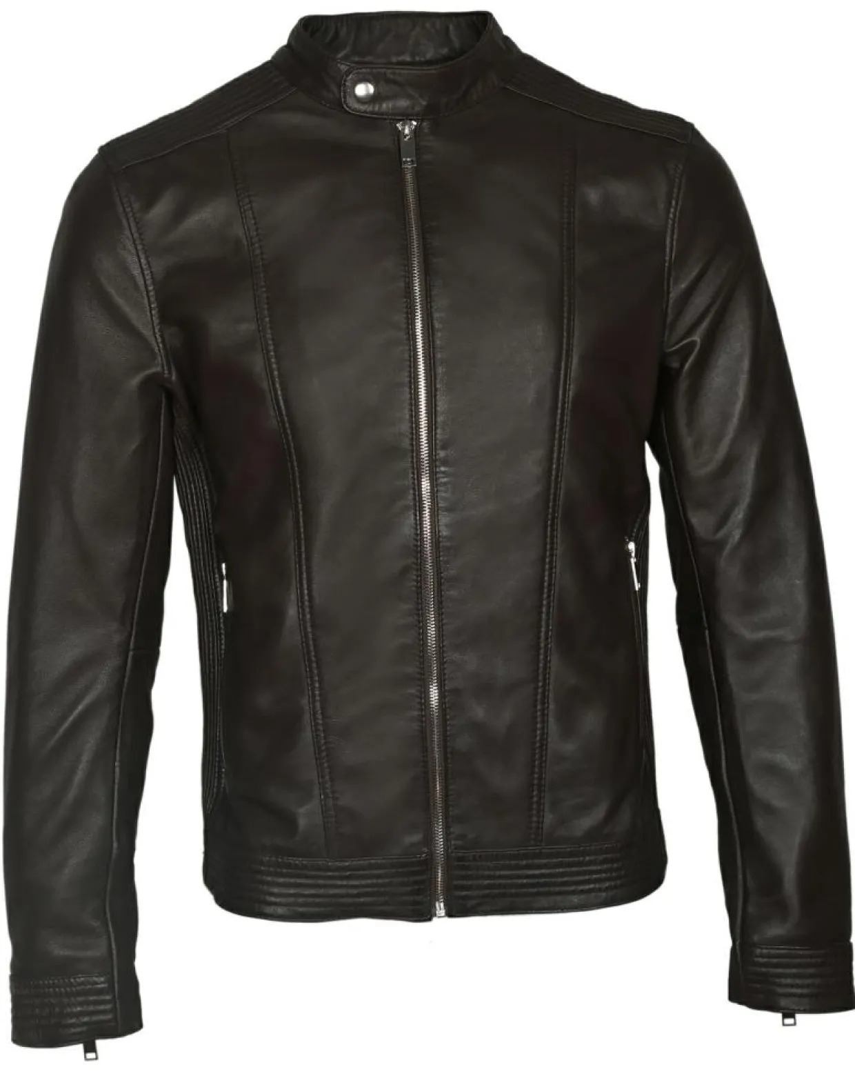 Veste en Cuir Corto marron foncé-Blue Wellford Hot