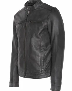 Homme Blue Wellford Vestes, Blousons^Veste en Cuir Corto noire