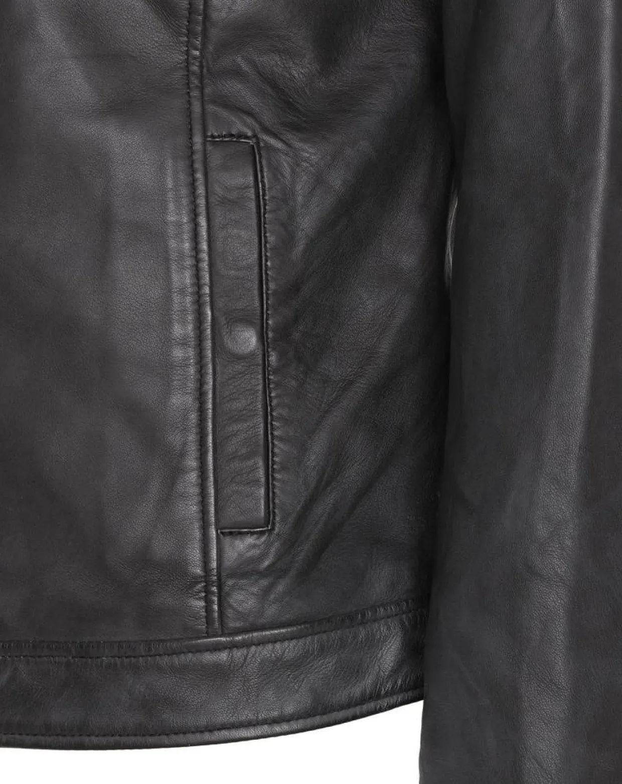 Homme Blue Wellford Vestes, Blousons^Veste en Cuir Corto noire