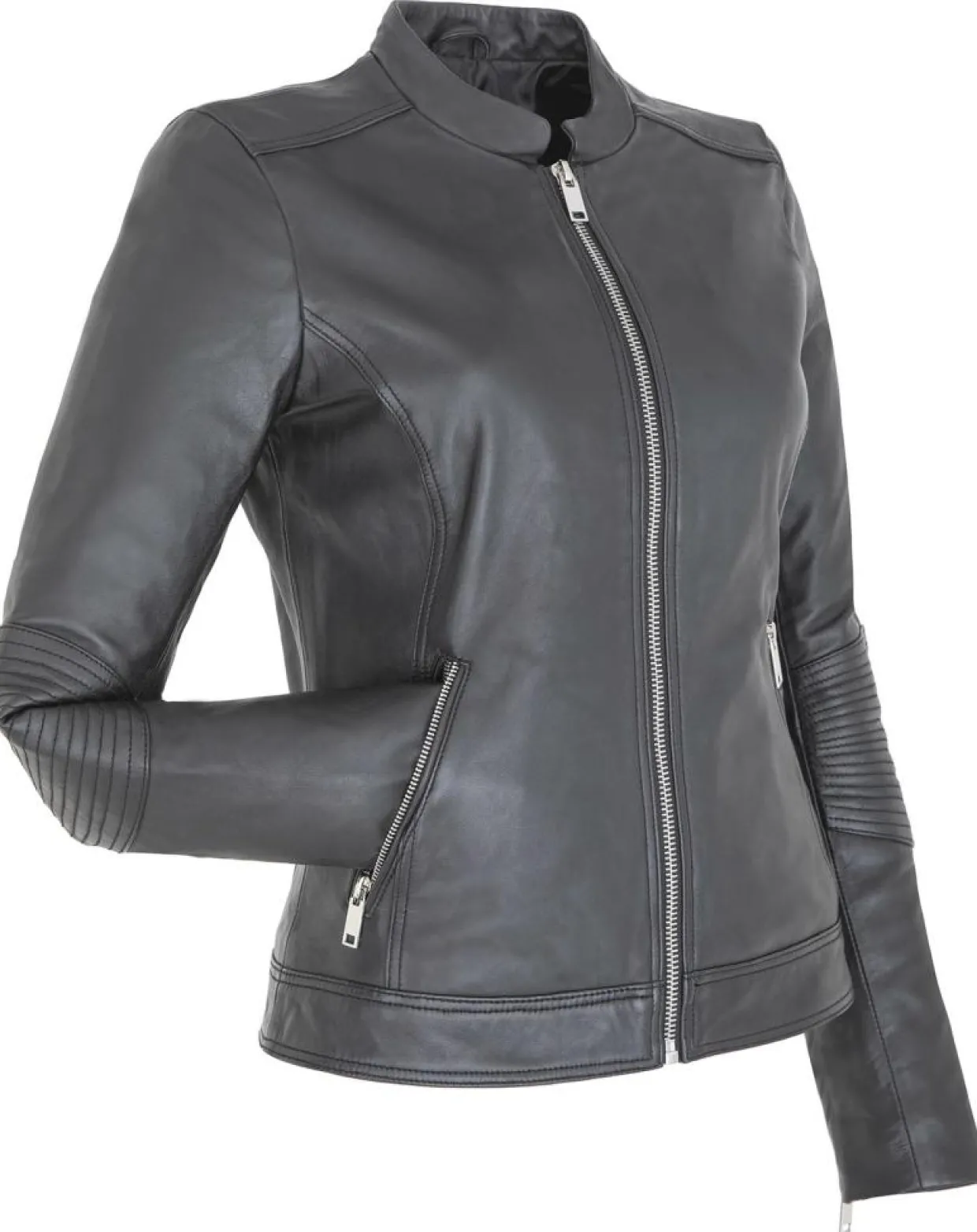 Femme Chyston Vestes, Blousons^Veste en Cuir d'Agneau Clara noire