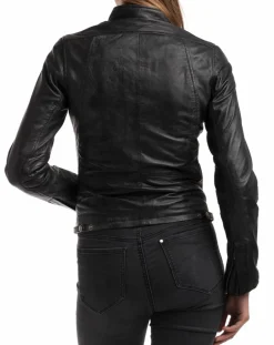 Veste en Cuir d'Agneau Samantha noire-Chyston