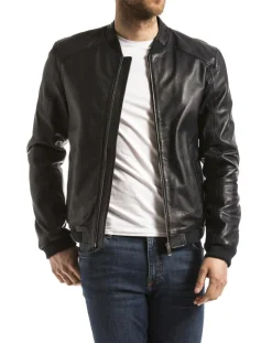 Veste en Cuir Douro marine-Blue Wellford Outlet