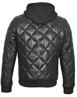 Homme Chyston Vestes, Blousons^Veste en Cuir Down noir