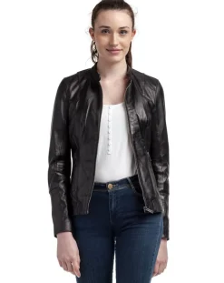 Femme Chyston Vestes, Blousons^Veste en Cuir Ellyn noire